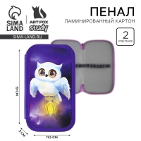 Пенал школьный 2 секции 190 х 105 лам.кар ПО-090 &laquo;1 сентября: Совушка&raquo;