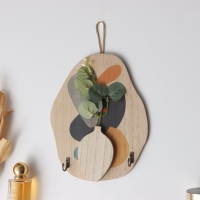 Крючки декоративные дерево "Абстракция. Кляксы. Цветок" 1,5х19,5х23,3 см Крючки декоративные дерево "Абстракция. Кляксы. Цветок" 1,5х19,5х23,3 см