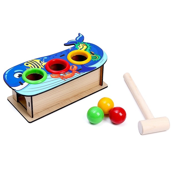 Стучалка &laquo;&lrm;Кит&raquo;&lrm;, 3 шарика