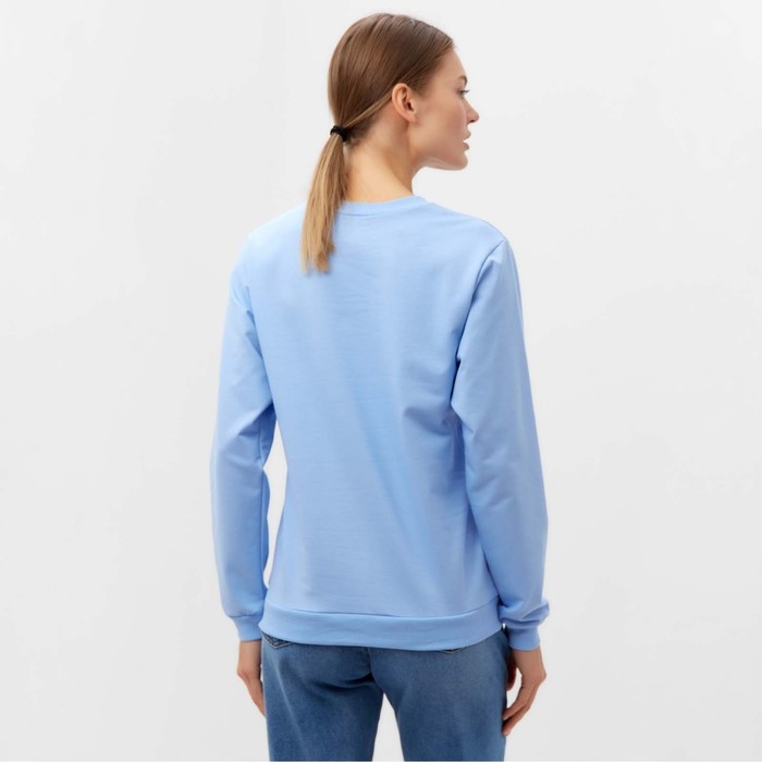 Свитшот женский, цвет голубой, размер 52