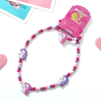 Набор детский &laquo;Выбражулька&raquo; 2 предмета: бусы, браслет, единорог, цветной