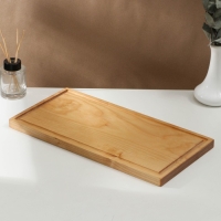 Доска разделочная деревянная с кровостоком Adelica, 40&times;20&times;2 см, покрыта маслом, цельная берёза