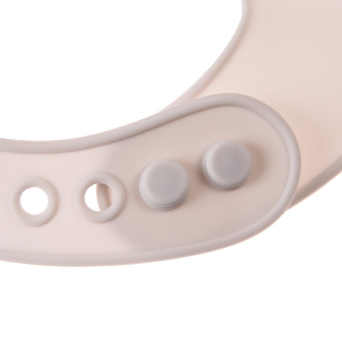 Нагрудник силиконовый, на кнопках, с карманом &laquo;Кит&raquo;, цвет серый/белый