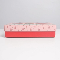 Коробка подарочная новогодняя складная &laquo;Pink mood&raquo;, 23.5 х 20.5 х 5.5 см, Новый год