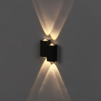 Светильник фасадный &laquo;Луч&raquo;, FSD-010, 4 Вт, 3000К, 2 луча, IP65, 220 В, металл, черный