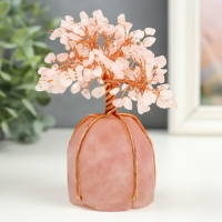 Сувенир металл, акрил "Деревце удачи - обвивающие корни" розовый Сувенир металл, акрил "Деревце удачи - обвивающие корни" розовый