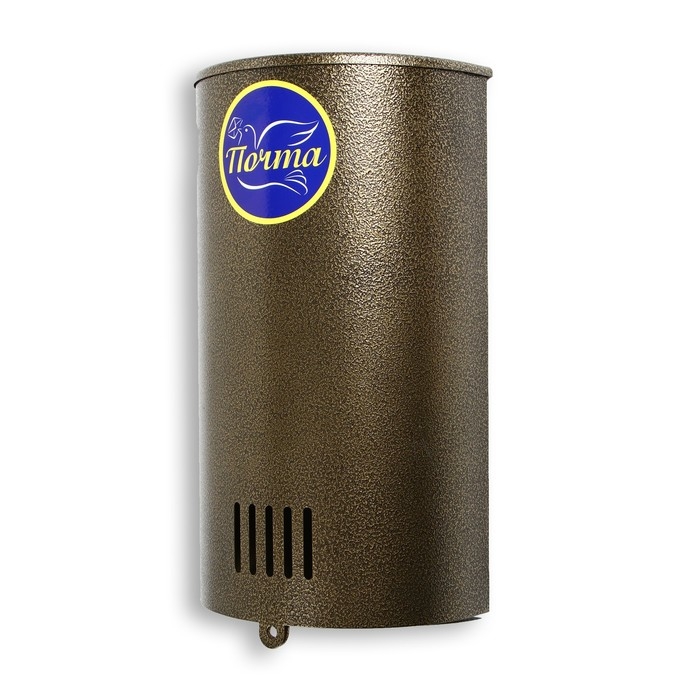 Ящик почтовый без замка (с петлёй), вертикальный, &laquo;Полукруглый&raquo;, бронзовый