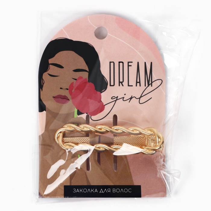 Заколка для волос &laquo;Мечтай&raquo; золотая, 5.5 х 2 см