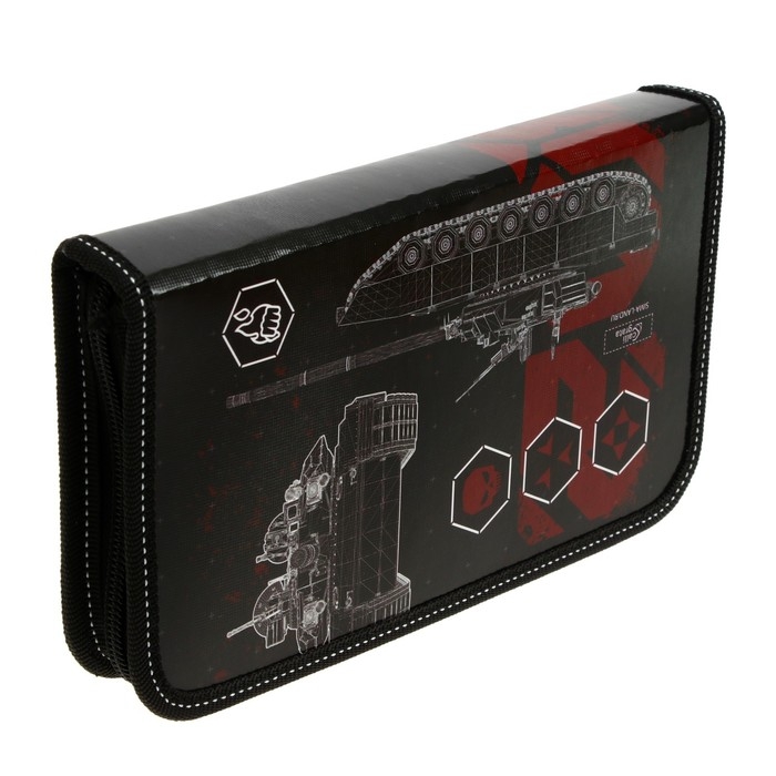 Пенал 1 секция 115 х 205 х 30 мм, Calligrata Пенал 1 секция 115 х 205 х 30 мм, Calligrata "Танк", ламинированный картон