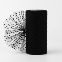 Фатин &laquo;Горох&raquo;, 15 см, 11 &plusmn; 1 г/кв.м, 23 &plusmn; 1 м, цвет чёрный №21