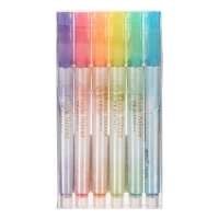 Набор маркеров текстовыделителей 6 цветов, с блестками Набор маркеров текстовыделителей 6 цветов, с блестками