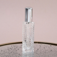 Флакон для парфюма &laquo;Прозрачный узор&raquo;, с распылителем, 15 мл, цвет серебристый