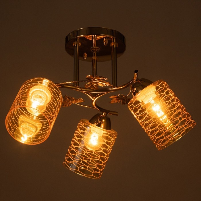 Люстра "Кейти" 3х60Вт Е27 Золото 48х48х28см