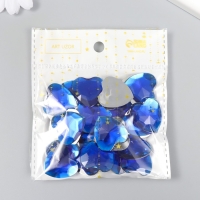 Декор для творчества пластик "Стразы сердце. Ярко-синий" набор 30 шт 2,5х2,5 см