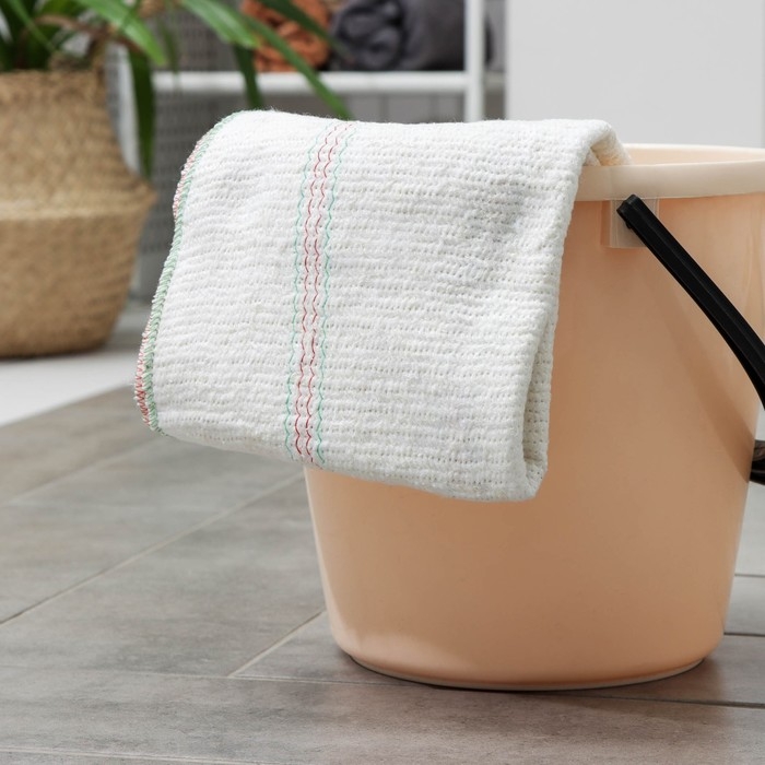 Тряпка для мытья пола Доляна, с отверстием для швабры, вискоза-ХПП, с оверлоком, 50&times;80 см, плотность 220 г/м, цвет белый