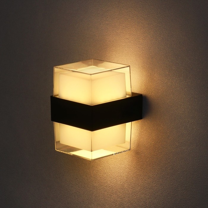 Светильник фасадный &laquo;Гранд двойной&raquo;, FSD-056, 10 Вт, 3000К, IP65, 220 В, пластик, черный