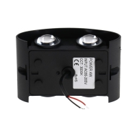 Светильник фасадный &laquo;Полусфера&raquo;, FSD-073, 4 Вт, 3000К, 2 луча, IP65, 220 В, пластик, черный   100842