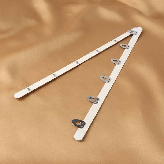 Бюск-застёжка для корсета, 30 см, цвет белый/серебряный