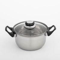 Кастрюля из нержавеющей стали Доляна &laquo;Чёрная ночь&raquo;, 1,5 л, с крышкой