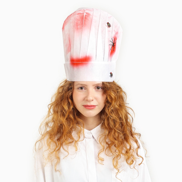 Карнавальная шляпа &laquo;Повар&raquo; с кровью и пауками