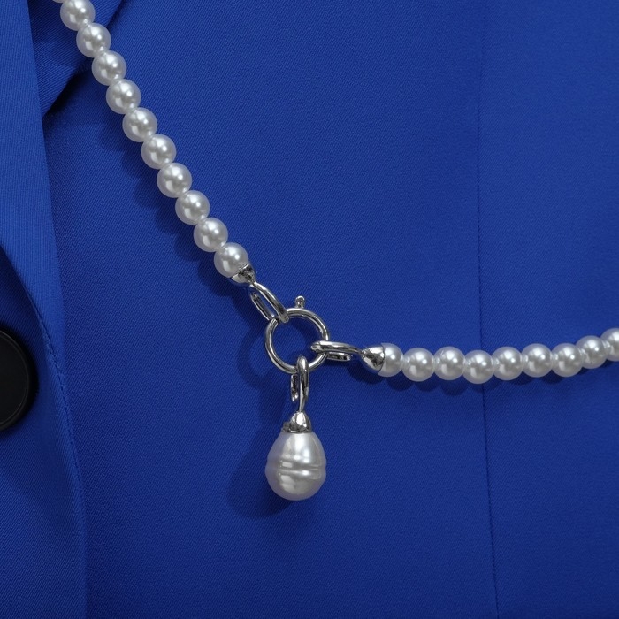 Портупея &laquo;Сумочка&raquo; жемчужинки, цвет белый в серебре, 123 см