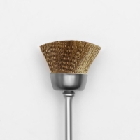 Щётка - браш для чистки фрез, медная, цвет серебристый/золотистый