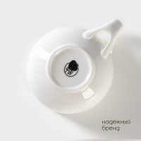 Супница фарфоровая с ложкой на бамбуковой подставке BellaTenero, 450 мл, 15&times;11,5&times;7,5 см, цвет белый