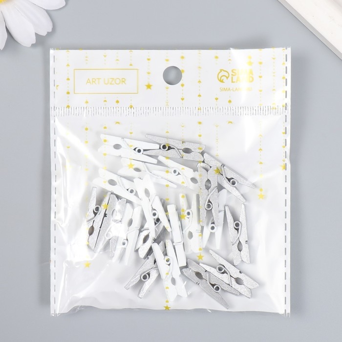 Декор для творчества дерево Декор для творчества дерево "Прищепка" МИКС набор 20 шт 2,5х0,7х0,3 см