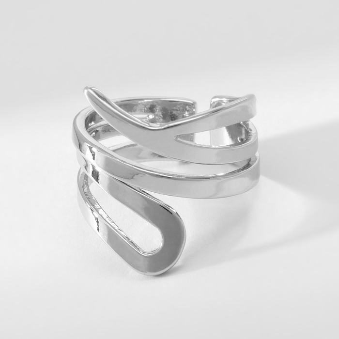 Кольцо металл &laquo;Тренд&raquo; витое, цвет серебро, безразмерное