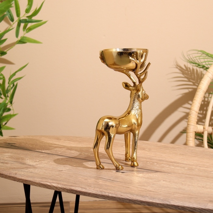 Подсвечник "Олень" алюминий 19х12х28 см