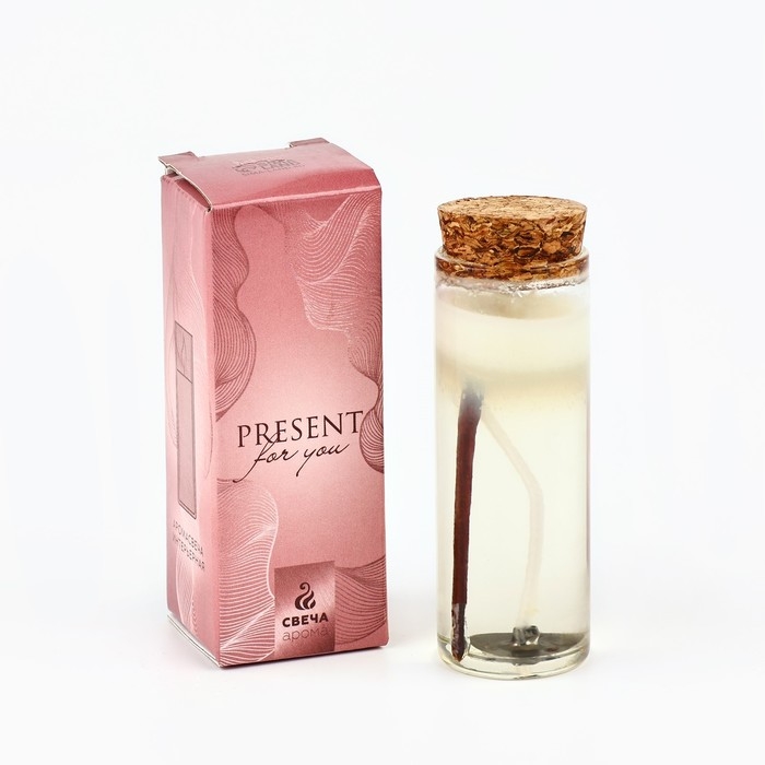 Свеча интерьерная в колбе &laquo;Веточки&raquo; 3 х 3 х 8 см