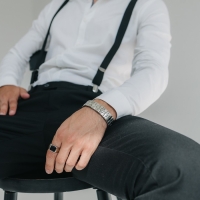 Кольцо мужское &laquo;Перстень&raquo; лабиринт, цвет золотисто-чёрный в серебре, 20 размер