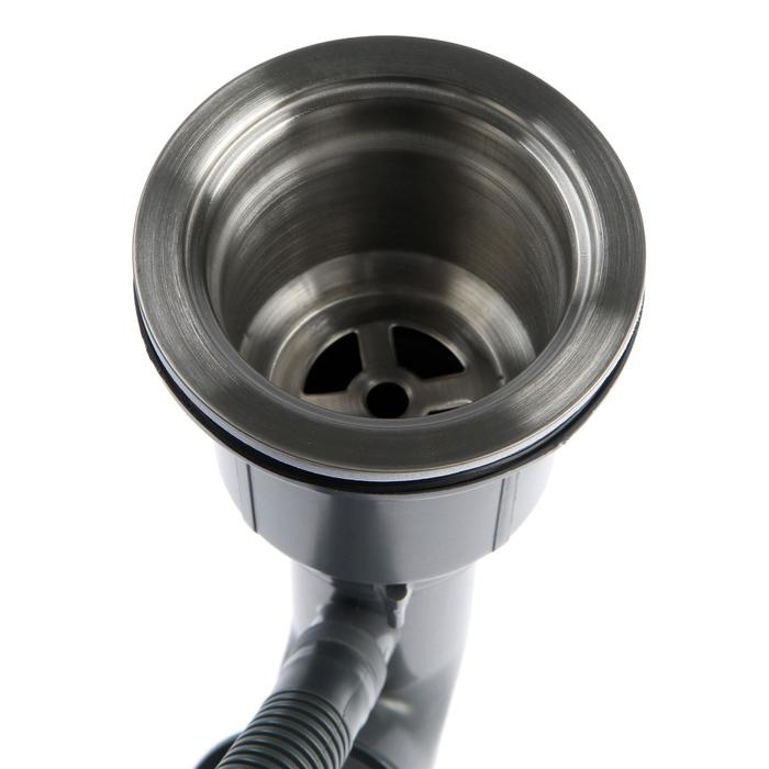 Мойка кухонная AFLORN AF97851F-L, врезная, левая, S=3,0 и 0,8 мм, 78х51х22 см, сифон, графит Мойка кухонная AFLORN AF97851F-L, врезная, левая, S=3,0 и 0,8 мм, 78х51х22 см, сифон, графит