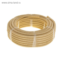 Гофротруба УРАЛ ПАК ПВХ, 16 мм, с протяжкой, 25 м, светлое дерево, ГФ-8104116-025