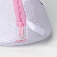 Мешок для стирки бюстгальтеров Доляна, 18&times;18&times;17 см, трёхслойный, крупная сетка, белый