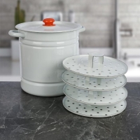 Мантоварка-позница, 12 л, 4 вставки, цвет белый