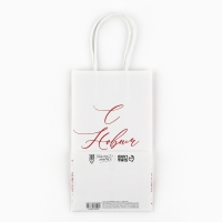 Пакет подарочный новогодний «С Новым годом», снежинки, белый крафт, 12 х 21 х 9 см , Новый год Пакет подарочный новогодний «С Новым годом», снежинки, белый крафт, 12 х 21 х 9 см , Новый год