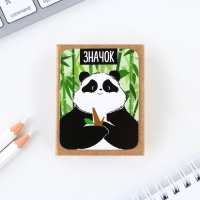 Значок деревянный &laquo;Панда&raquo;, 4 х 2,7 см