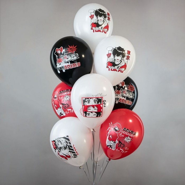 Шар латексный 12" &laquo;Аниме!&raquo;, шелкография, 1-сторонний, 5 дизайнов, набор 25 шт., МИКС