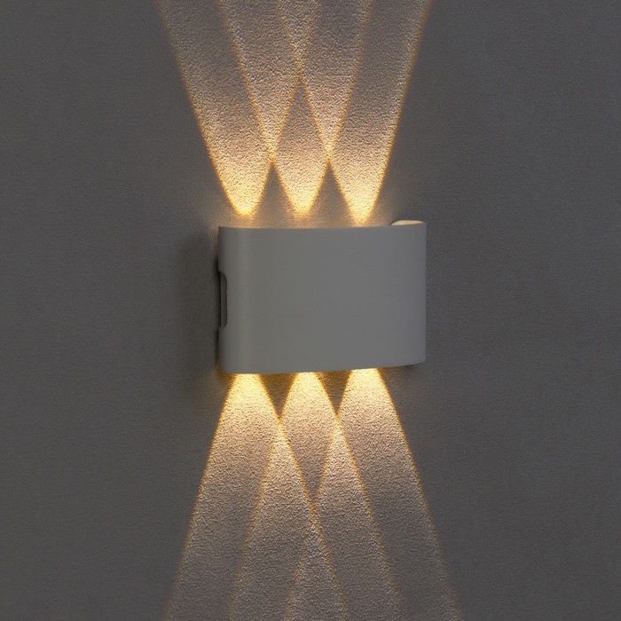 Светильник фасадный &laquo;Полусфера&raquo;, FSD-003, 6Вт, 3000К, 3 луча, IP65, 220 В, металл, белый