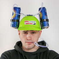 Каска &laquo;Борюсь с алкоголем&raquo;, с отверстиями под банки, обхват головы 56-58 см