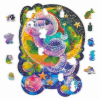 Пазлы фигурные деревянные &laquo;Волшебная змея&raquo; с голографией, 137 элементов, символ года 2025