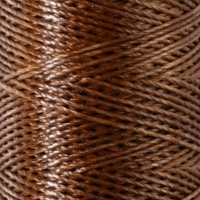 Нитки вощёные, круглые, 300D/3, 0,35 мм, 60 &plusmn; 2 м, цвет коричневый