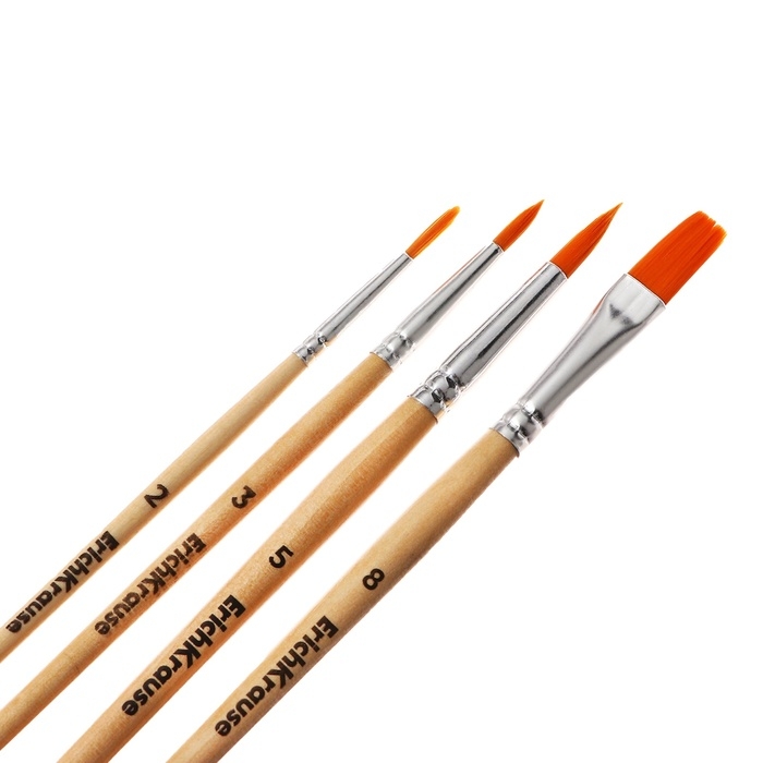Набор кистей синтетика 4 штуки, ErichKrause "Простоквашино" для акварели и гуаши, в блистере