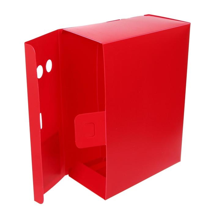 Папка-короб архивная А4, корешок 120 мм, пластик, Calligrata, вырубная застежка, красная, до 1100 листов