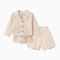Костюм для девочки (Рубашка и шорты) MINAKU, цвет молочный, рост 164 см