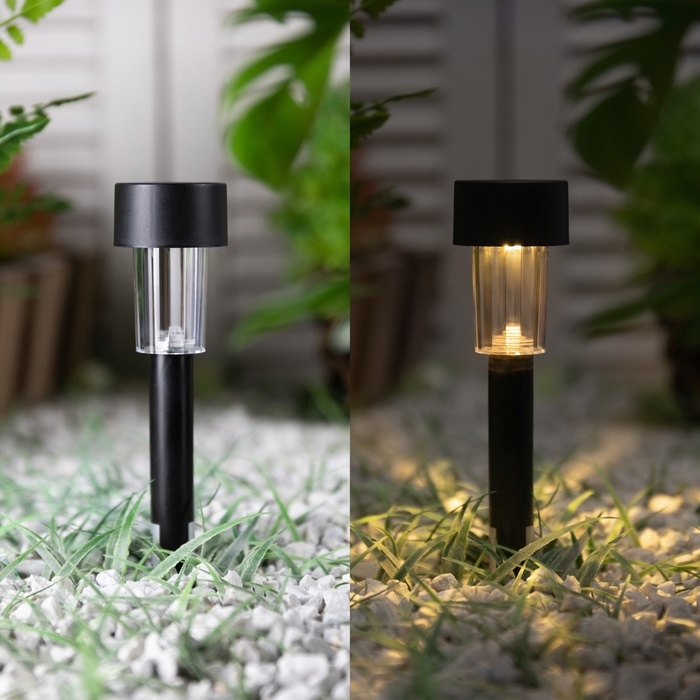 Набор садовых светильников на солнечной батарее &laquo;Цилиндр&raquo;, 4.5 &times; 30 &times; 4.5 см, 1 LED, свечение тёплое белое, 10 шт.