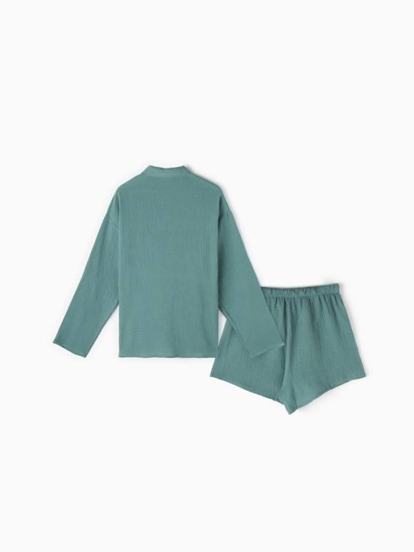 Комплект женский (рубашка, шорты) KAFTAN Basic р. 44-46 зеленый