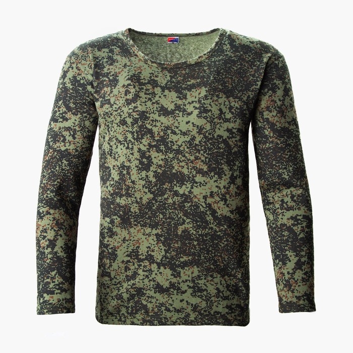 Лонгслив мужской с начёсом, пиксель МИКС, цвет тёмно-зелёный, размер 50 Лонгслив мужской с начёсом, пиксель МИКС, цвет тёмно-зелёный, размер 50