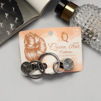 Заколка-автомат для волос &laquo;Либерти&raquo; круги, 7.5 см, серебро